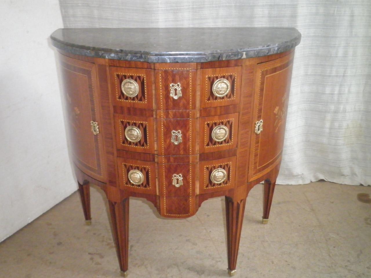 Console demi lune Louis XVI