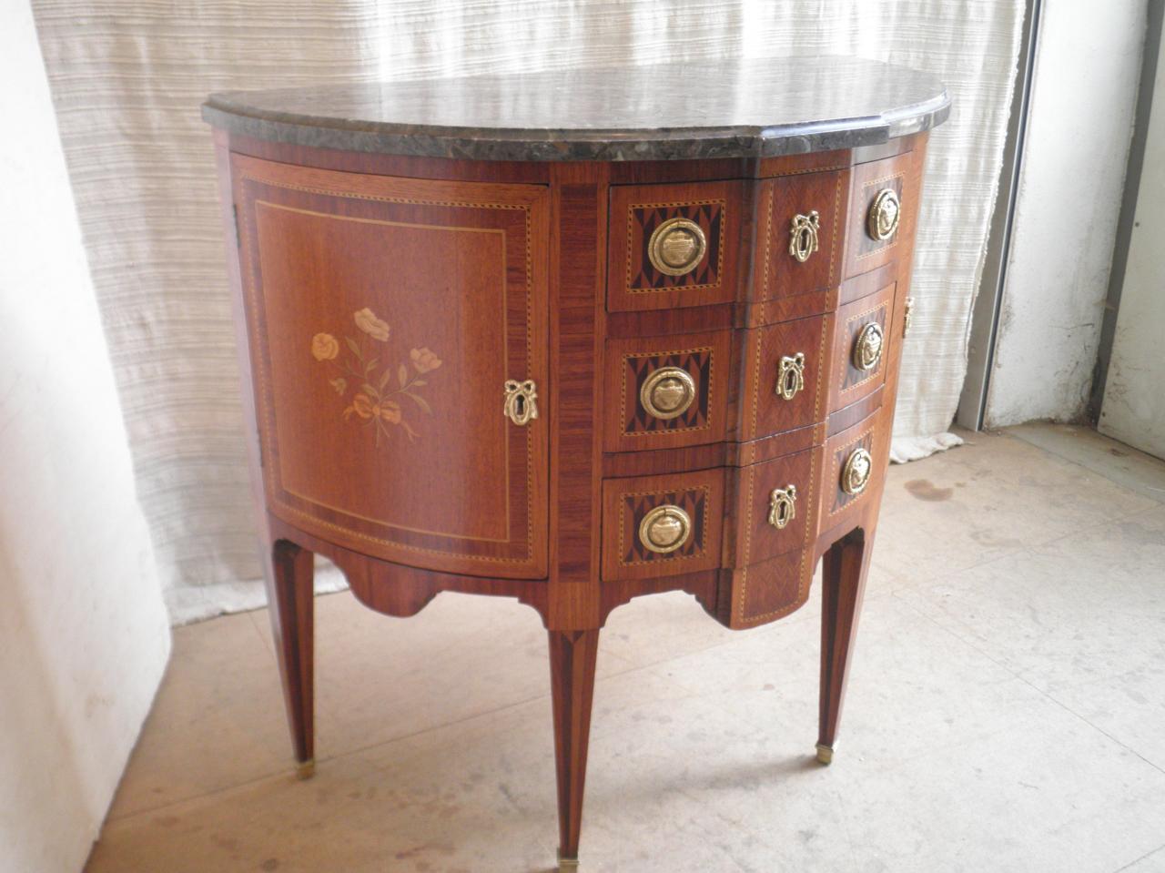 Console demi lune Louis XVI